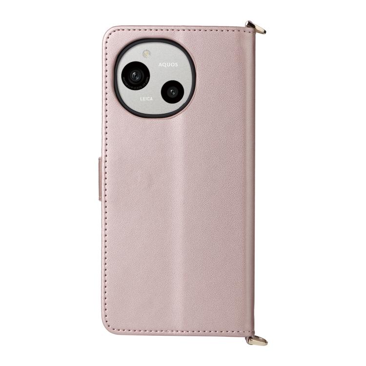 For Sharp Aquos R10 / R9 Multifunctional 6-Card Slots Leather Phone Case with Wrist Strap