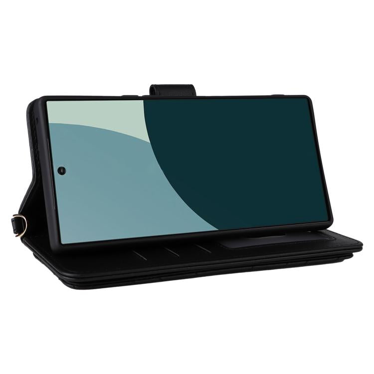For Sharp Aquos R10 / R9 Multifunctional 6-Card Slots Leather Phone Case with Wrist Strap