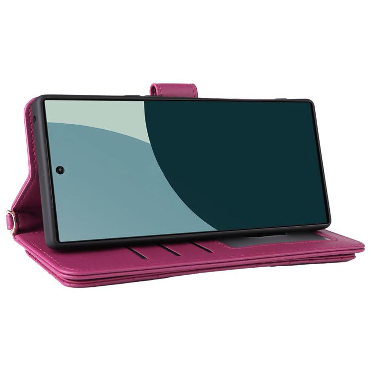 For Sharp Aquos R10 / R9 Multifunctional 6-Card Slots Leather Phone Case with Wrist Strap