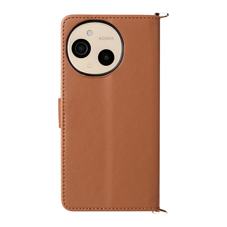 For Sharp Aquos Sense9 Multifunctional 6-Card Slots Leather Phone Case with Wrist Strap