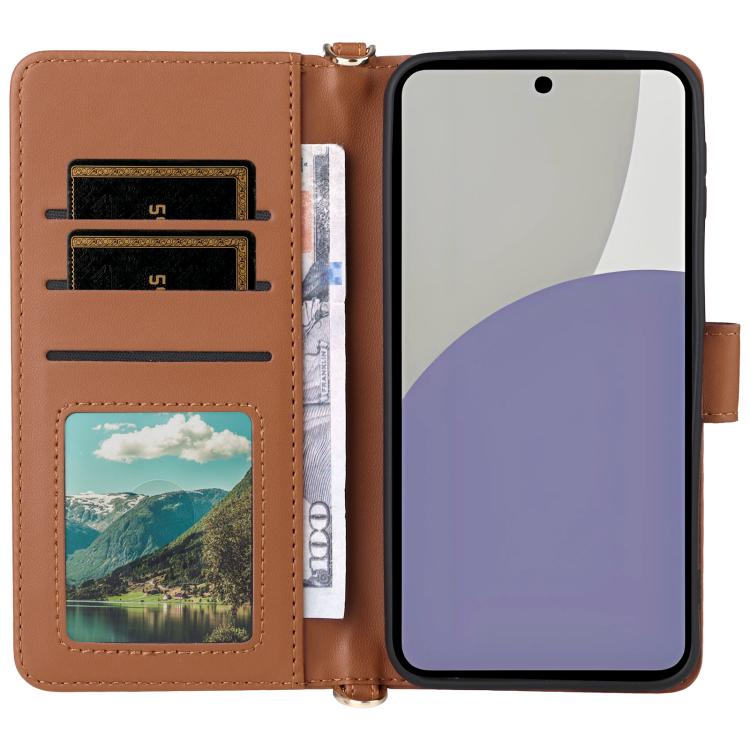 For Sharp Aquos Sense9 Multifunctional 6-Card Slots Leather Phone Case with Wrist Strap