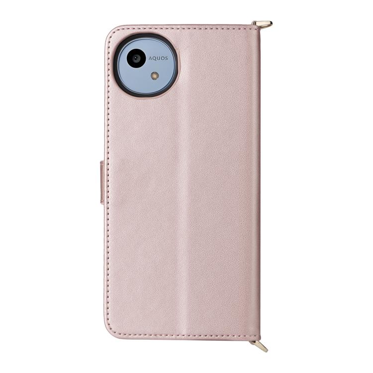 For Sharp Aquos wish4 Multifunctional 6-Card Slots Leather Phone Case with Wrist Strap