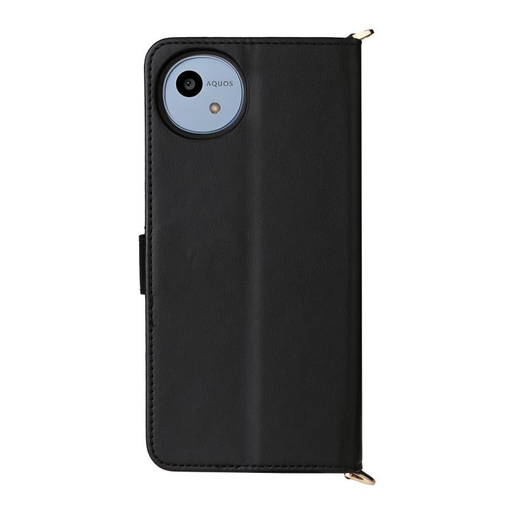 For Sharp Aquos wish4 Multifunctional 6-Card Slots Leather Phone Case with Wrist Strap