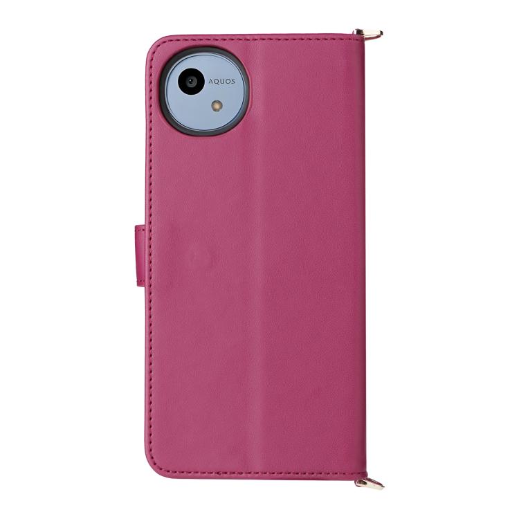 For Sharp Aquos wish4 Multifunctional 6-Card Slots Leather Phone Case with Wrist Strap