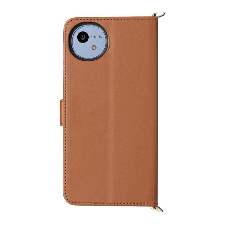 For Sharp Aquos wish4 Multifunctional 6-Card Slots Leather Phone Case with Wrist Strap