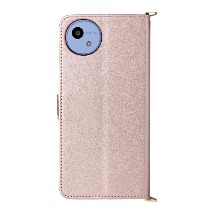For Sharp Aquos wish5 Multifunctional 6-Card Slots Leather Phone Case with Wrist Strap