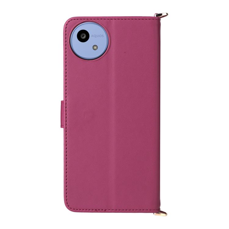 For Sharp Aquos wish5 Multifunctional 6-Card Slots Leather Phone Case with Wrist Strap