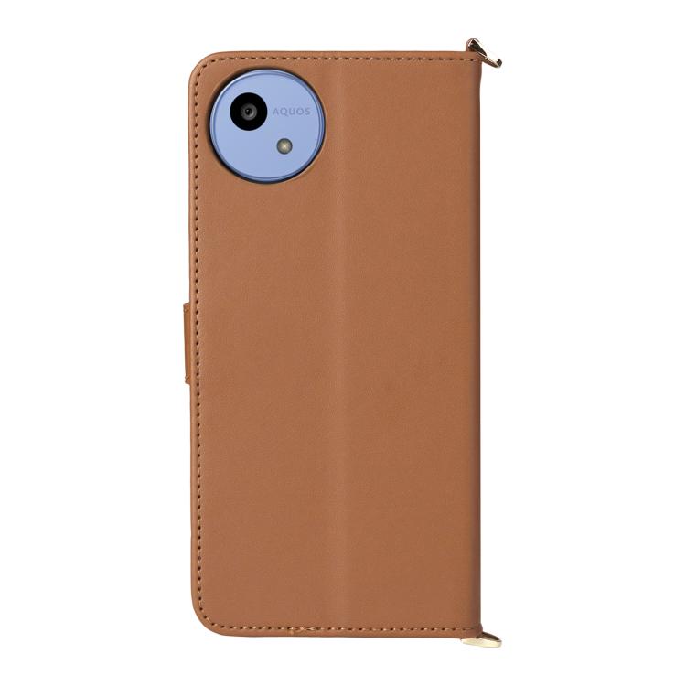For Sharp Aquos wish5 Multifunctional 6-Card Slots Leather Phone Case with Wrist Strap