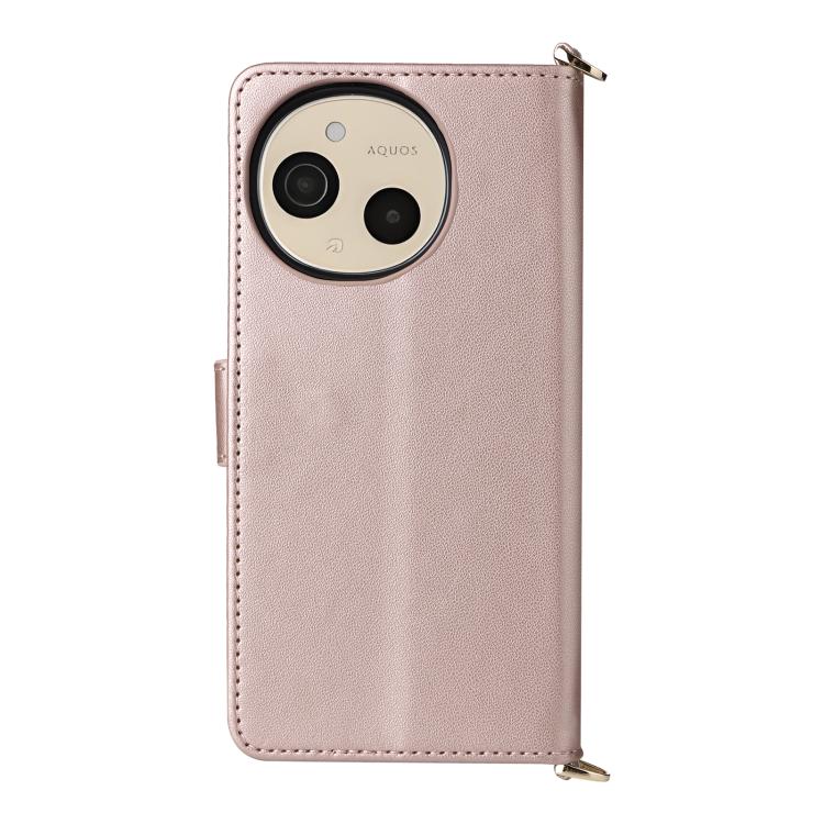 For Sharp Aquos Sense10 Multifunctional 6-Card Slots Leather Phone Case with Wrist Strap