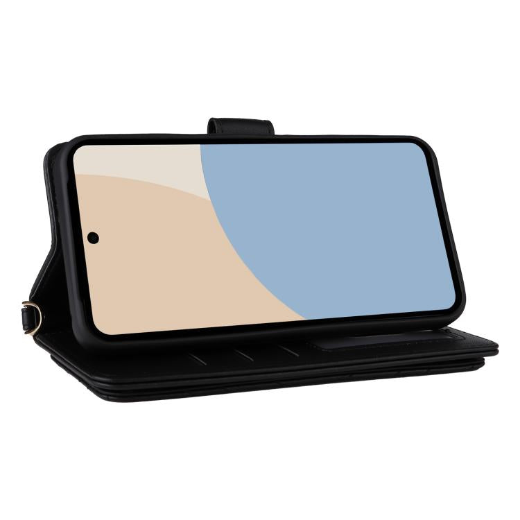 For Sharp Aquos Sense10 Multifunctional 6-Card Slots Leather Phone Case with Wrist Strap