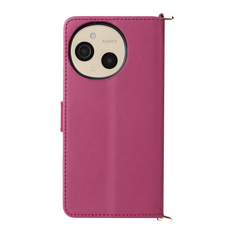For Sharp Aquos Sense10 Multifunctional 6-Card Slots Leather Phone Case with Wrist Strap