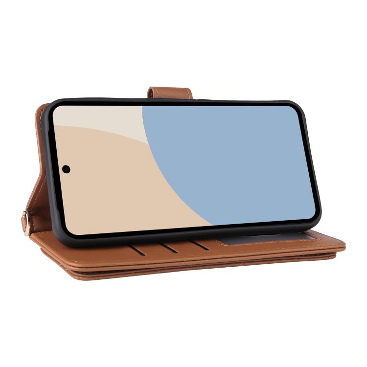 For Sharp Aquos Sense10 Multifunctional 6-Card Slots Leather Phone Case with Wrist Strap