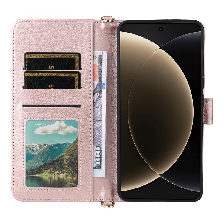 For Xiaomi 15 Ultra Multifunctional 6-Card Slots Leather Phone Case with Wrist Strap