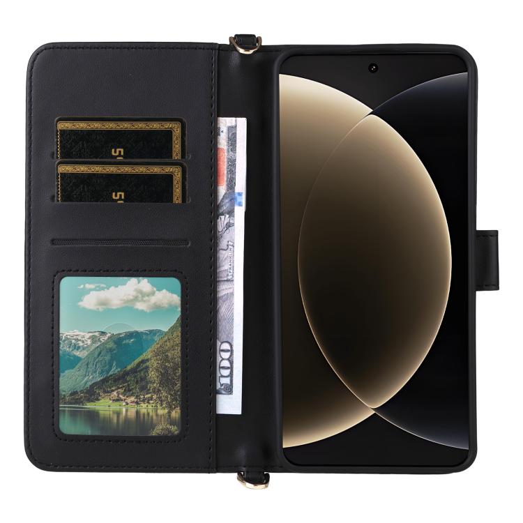 For Xiaomi 15 Ultra Multifunctional 6-Card Slots Leather Phone Case with Wrist Strap