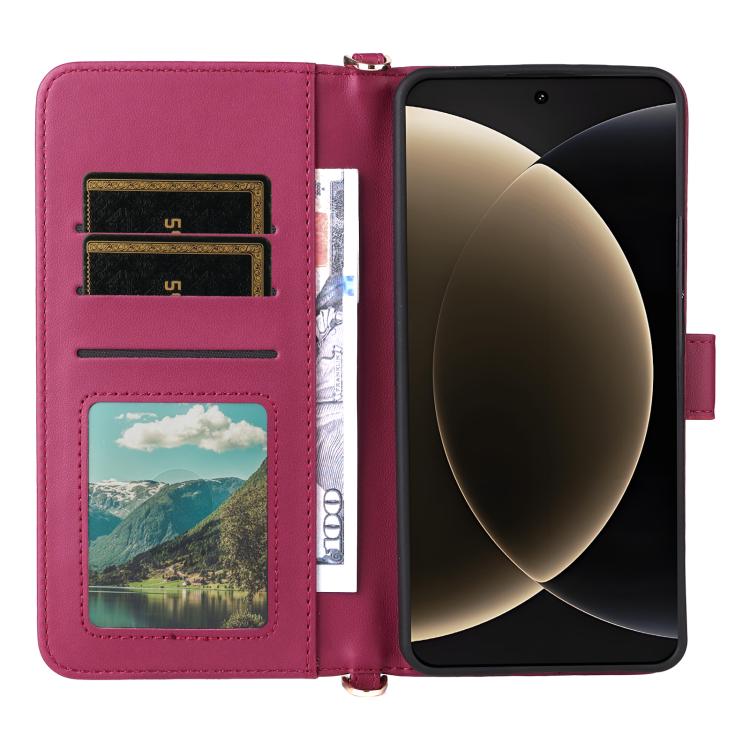 For Xiaomi 15 Ultra Multifunctional 6-Card Slots Leather Phone Case with Wrist Strap