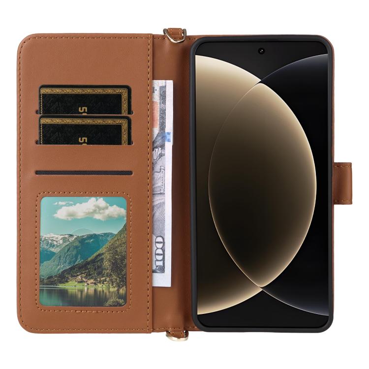 For Xiaomi 15 Ultra Multifunctional 6-Card Slots Leather Phone Case with Wrist Strap