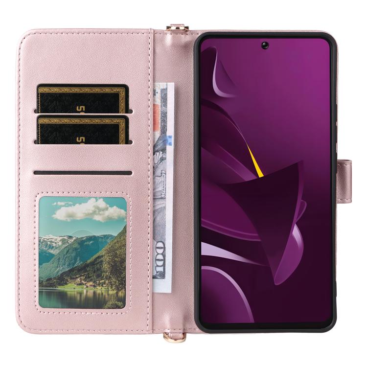 For Xiaomi Poco M7 Pro 5G Multifunctional 6-Card Slots Leather Phone Case with Wrist Strap