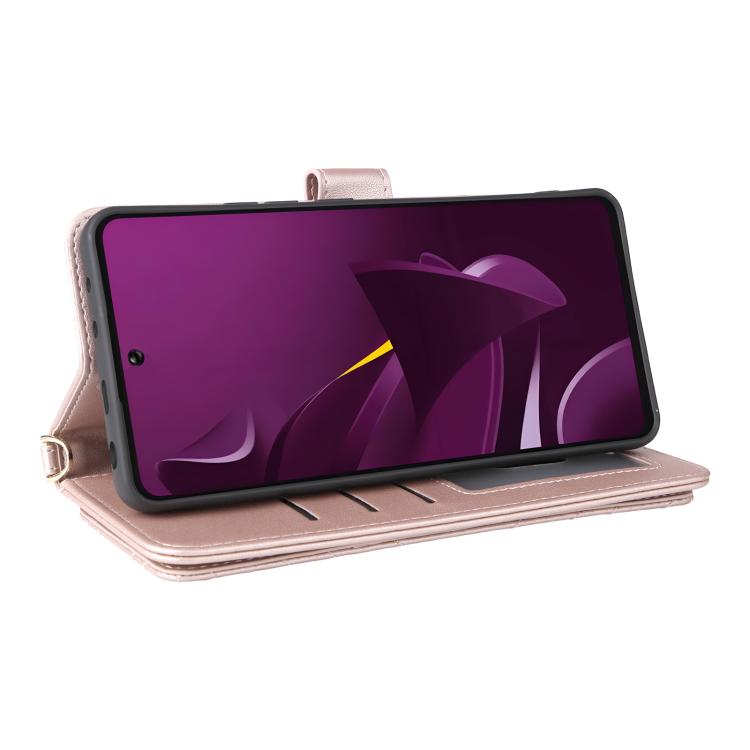 For Xiaomi Poco M7 Pro 5G Multifunctional 6-Card Slots Leather Phone Case with Wrist Strap
