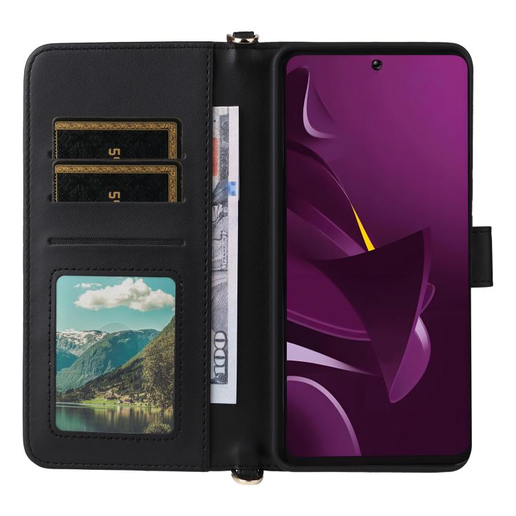 For Xiaomi Poco M7 Pro 5G Multifunctional 6-Card Slots Leather Phone Case with Wrist Strap