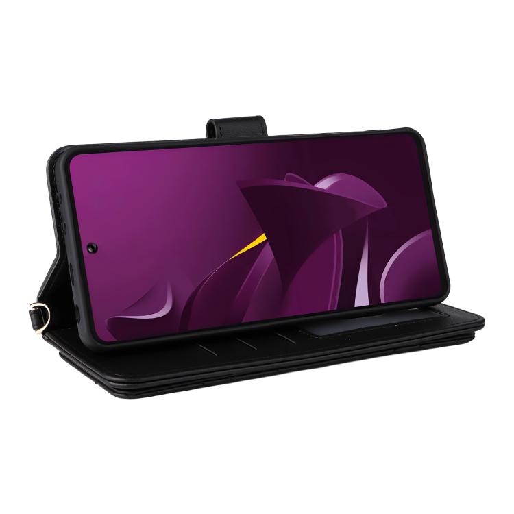 For Xiaomi Poco M7 Pro 5G Multifunctional 6-Card Slots Leather Phone Case with Wrist Strap