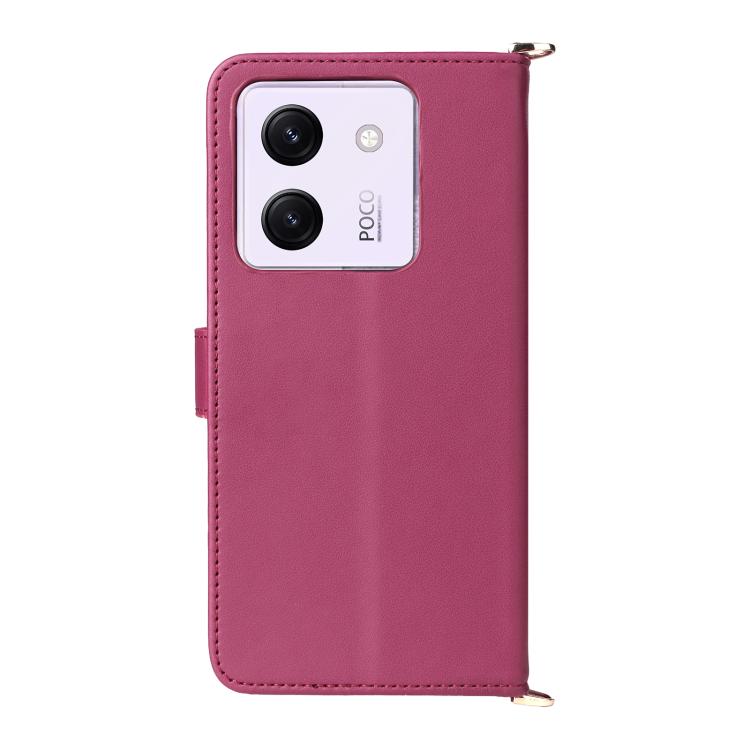 For Xiaomi Poco M7 Pro 5G Multifunctional 6-Card Slots Leather Phone Case with Wrist Strap