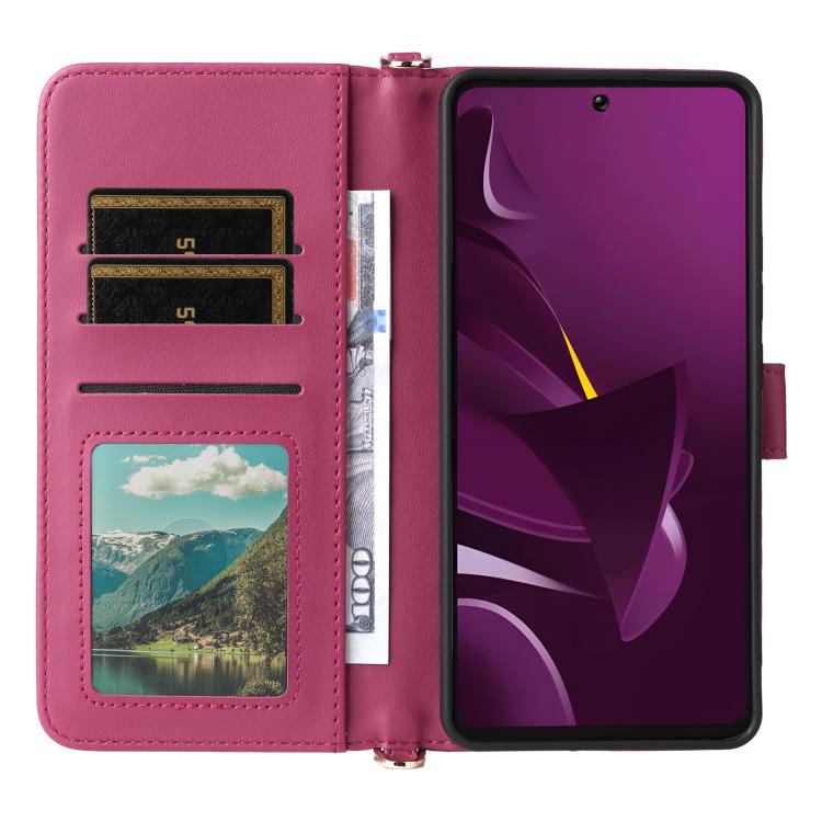 For Xiaomi Poco M7 Pro 5G Multifunctional 6-Card Slots Leather Phone Case with Wrist Strap