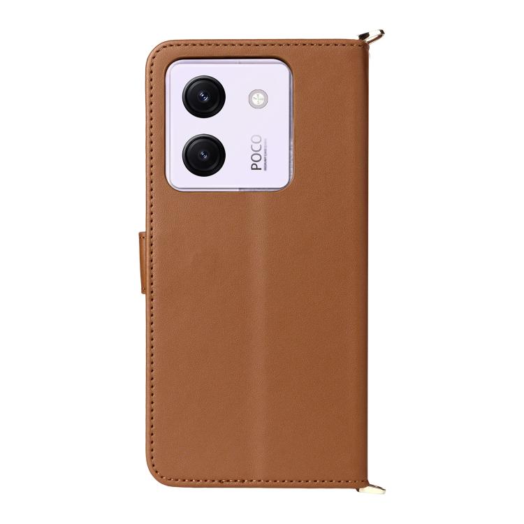For Xiaomi Poco M7 Pro 5G Multifunctional 6-Card Slots Leather Phone Case with Wrist Strap