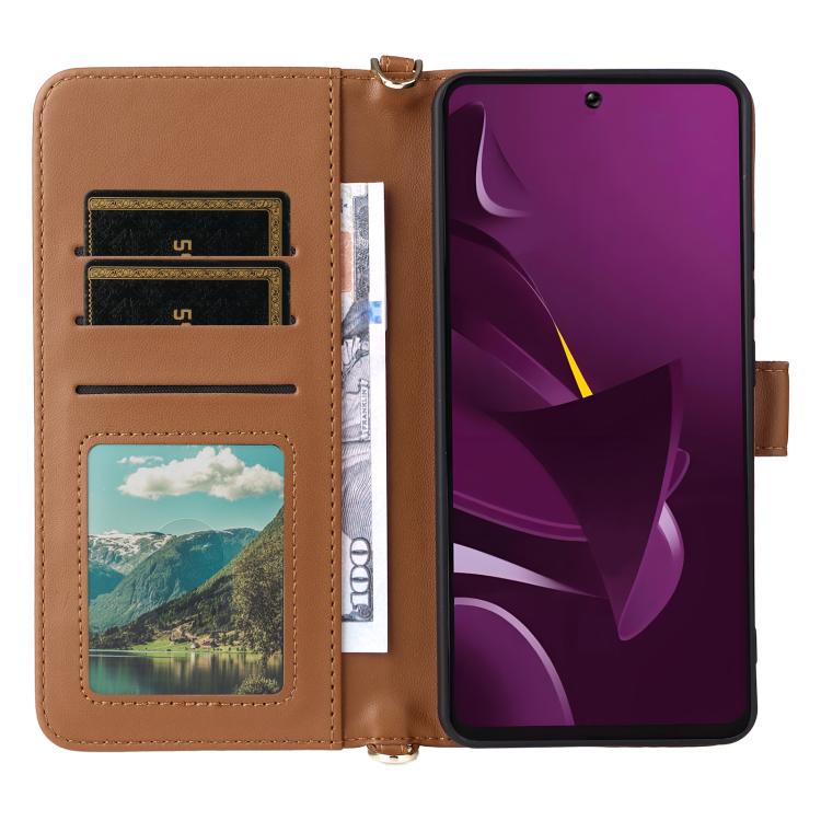 For Xiaomi Poco M7 Pro 5G Multifunctional 6-Card Slots Leather Phone Case with Wrist Strap