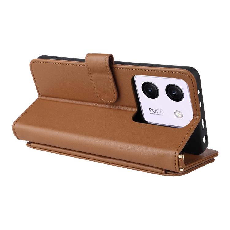 For Xiaomi Poco M7 Pro 5G Multifunctional 6-Card Slots Leather Phone Case with Wrist Strap