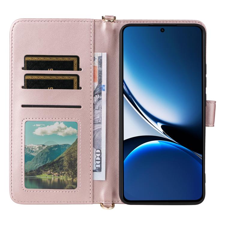 For Xiaomi Poco X7 Pro 5G / Redmi Turbo 4 Multifunctional 6-Card Slots Leather Phone Case with Wrist Strap