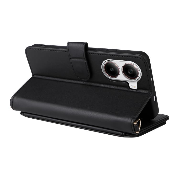 For Xiaomi Poco X7 Pro 5G / Redmi Turbo 4 Multifunctional 6-Card Slots Leather Phone Case with Wrist Strap