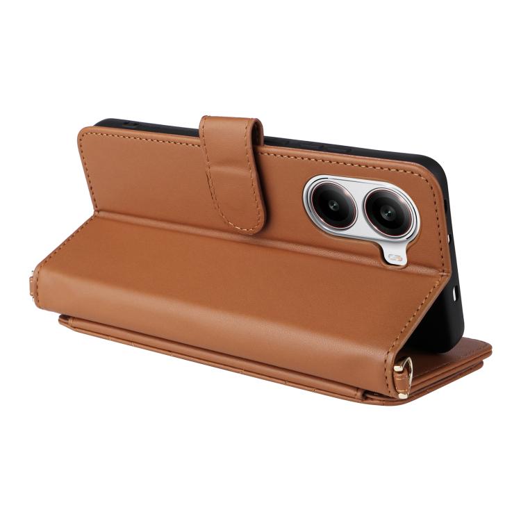 For Xiaomi Poco X7 Pro 5G / Redmi Turbo 4 Multifunctional 6-Card Slots Leather Phone Case with Wrist Strap