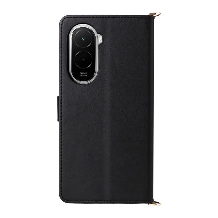 For Xiaomi Poco M7 4G 171mm Multifunctional 6-Card Slots Leather Phone Case with Wrist Strap