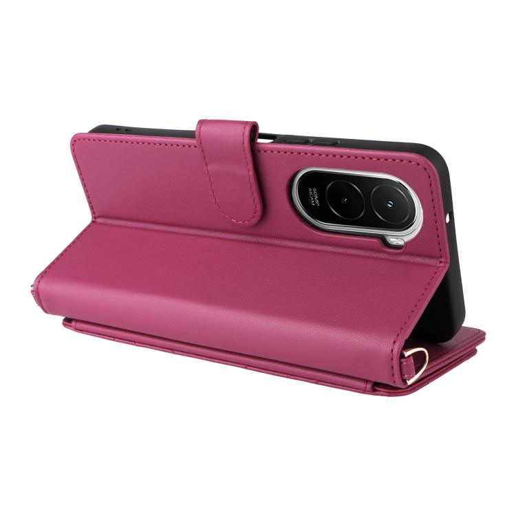 For Xiaomi Poco M7 4G 171mm Multifunctional 6-Card Slots Leather Phone Case with Wrist Strap