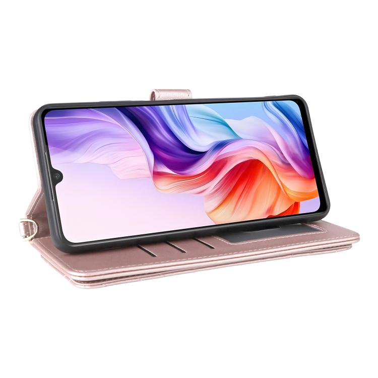 For ZTE Blade V70 Max Multifunctional 6-Card Slots Leather Phone Case with Wrist Strap