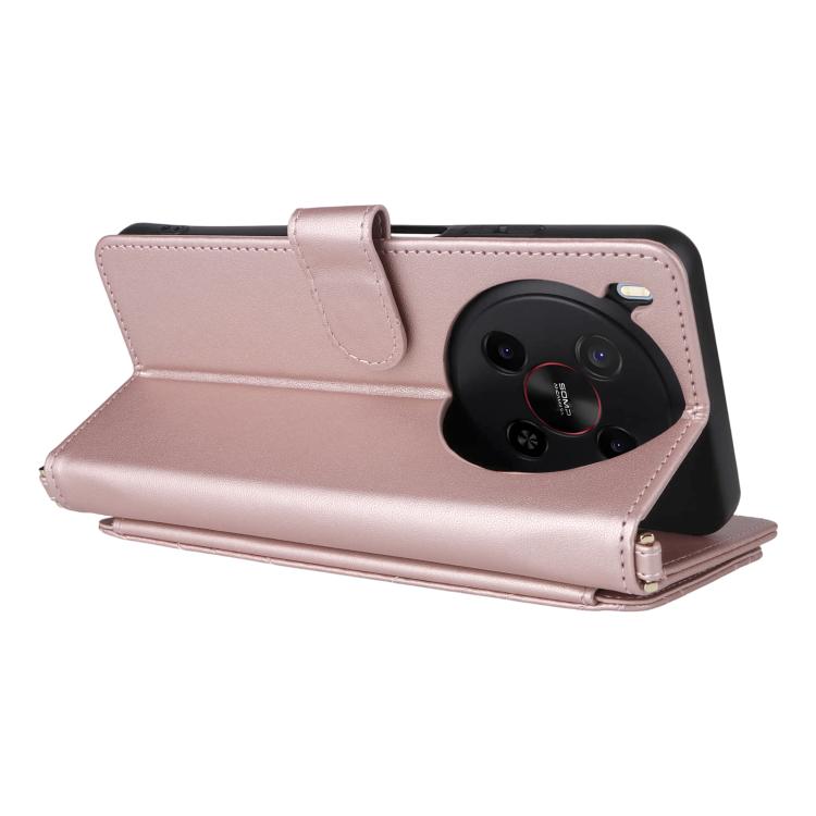 For ZTE Blade V70 Max Multifunctional 6-Card Slots Leather Phone Case with Wrist Strap