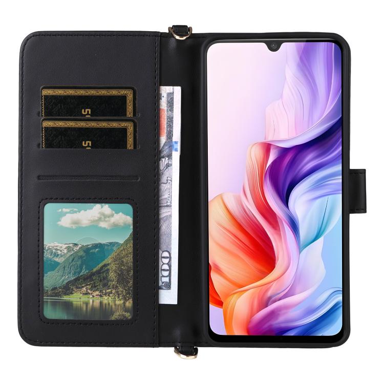 For ZTE Blade V70 Max Multifunctional 6-Card Slots Leather Phone Case with Wrist Strap