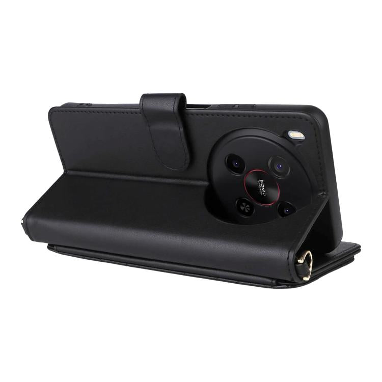 For ZTE Blade V70 Max Multifunctional 6-Card Slots Leather Phone Case with Wrist Strap