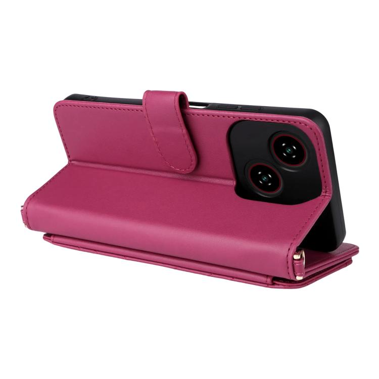 For ZTE Blade A35e Z2466 Multifunctional 6-Card Slots Leather Phone Case with Wrist Strap
