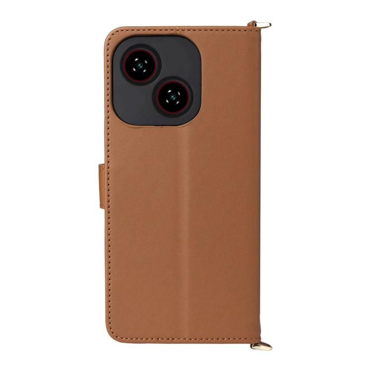 For ZTE Blade A35e Z2466 Multifunctional 6-Card Slots Leather Phone Case with Wrist Strap