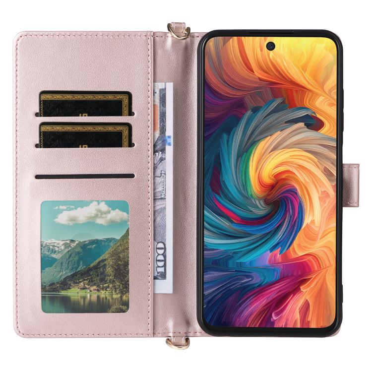 For ZTE Blade V70 4G Multifunctional 6-Card Slots Leather Phone Case with Wrist Strap