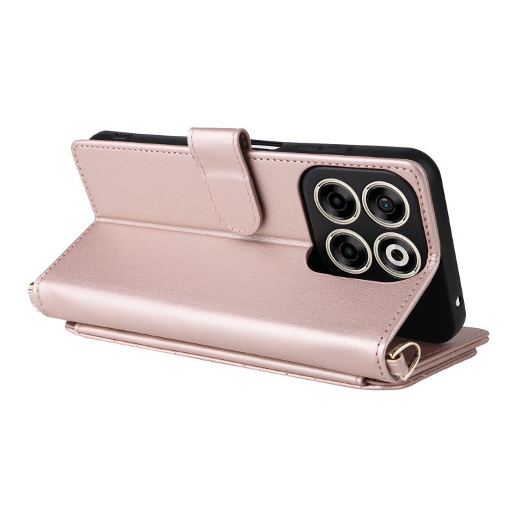 For ZTE Blade V70 4G Multifunctional 6-Card Slots Leather Phone Case with Wrist Strap