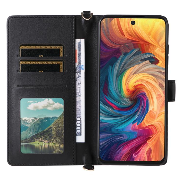 For ZTE Blade V70 4G Multifunctional 6-Card Slots Leather Phone Case with Wrist Strap