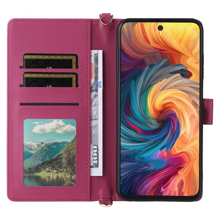 For ZTE Blade V70 4G Multifunctional 6-Card Slots Leather Phone Case with Wrist Strap