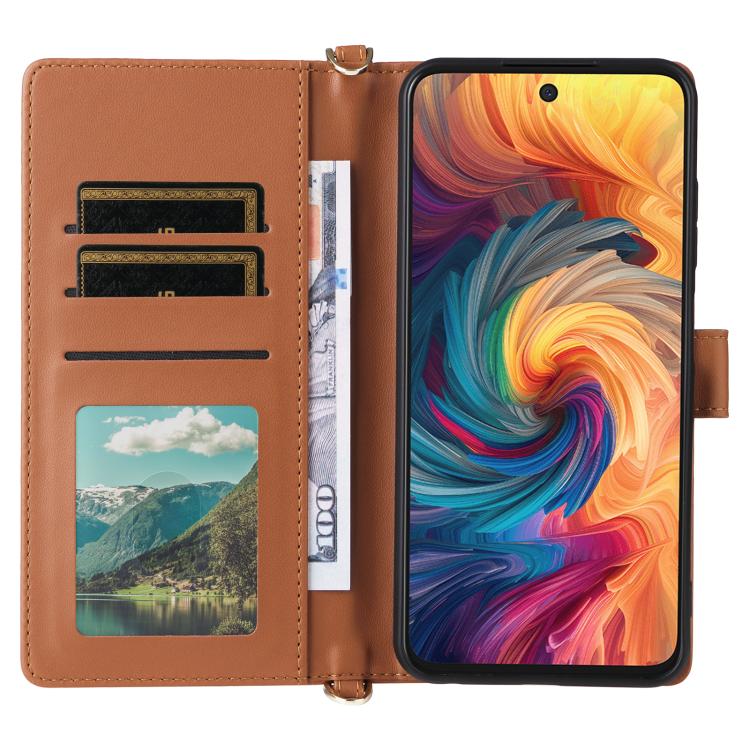 For ZTE Blade V70 4G Multifunctional 6-Card Slots Leather Phone Case with Wrist Strap