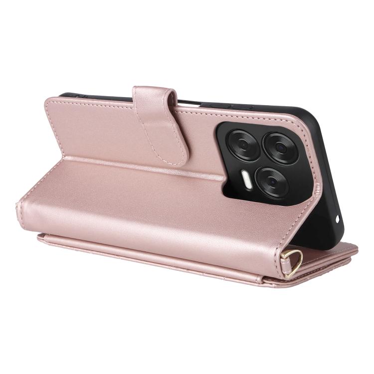 For ZTE Blade V70 Design 4G Multifunctional 6-Card Slots Leather Phone Case with Wrist Strap