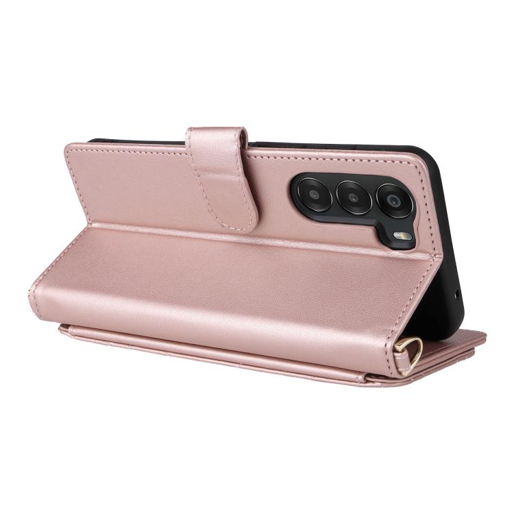 For ZTE nubia S 5G A403ZT Multifunctional 6-Card Slots Leather Phone Case with Wrist Strap
