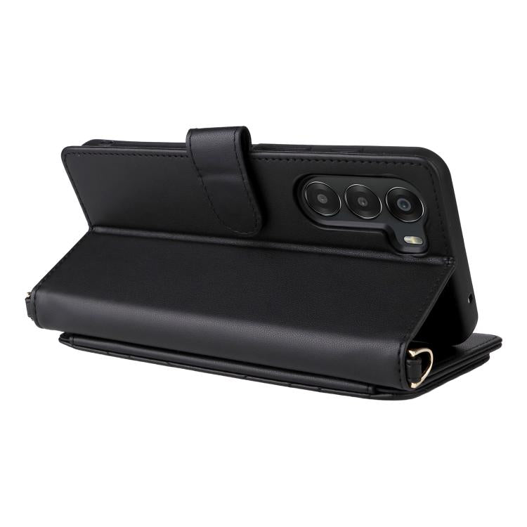 For ZTE nubia S 5G A403ZT Multifunctional 6-Card Slots Leather Phone Case with Wrist Strap