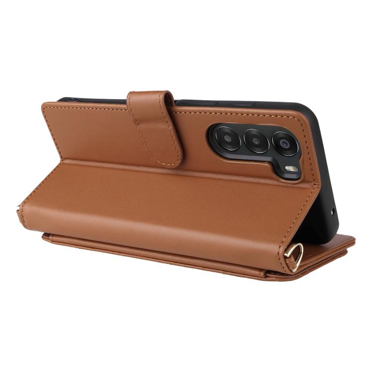 For ZTE nubia S 5G A403ZT Multifunctional 6-Card Slots Leather Phone Case with Wrist Strap