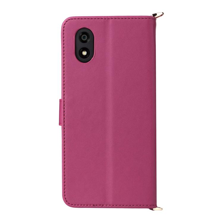 For ZTE Kantan Sumaho 4 A402ZT Multifunctional 6-Card Slots Leather Phone Case with Wrist Strap